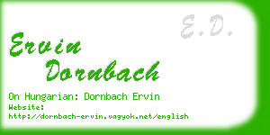 ervin dornbach business card